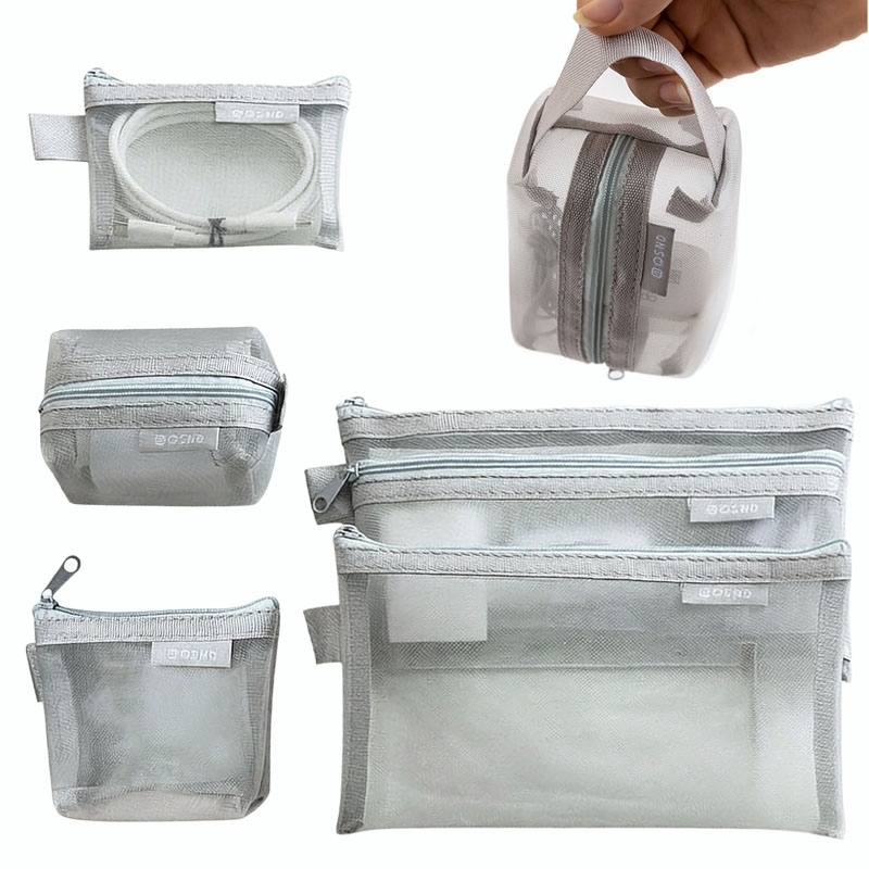 Tech Accessories Case - أكياس تنظيم شبكية رمادية - للسفر،